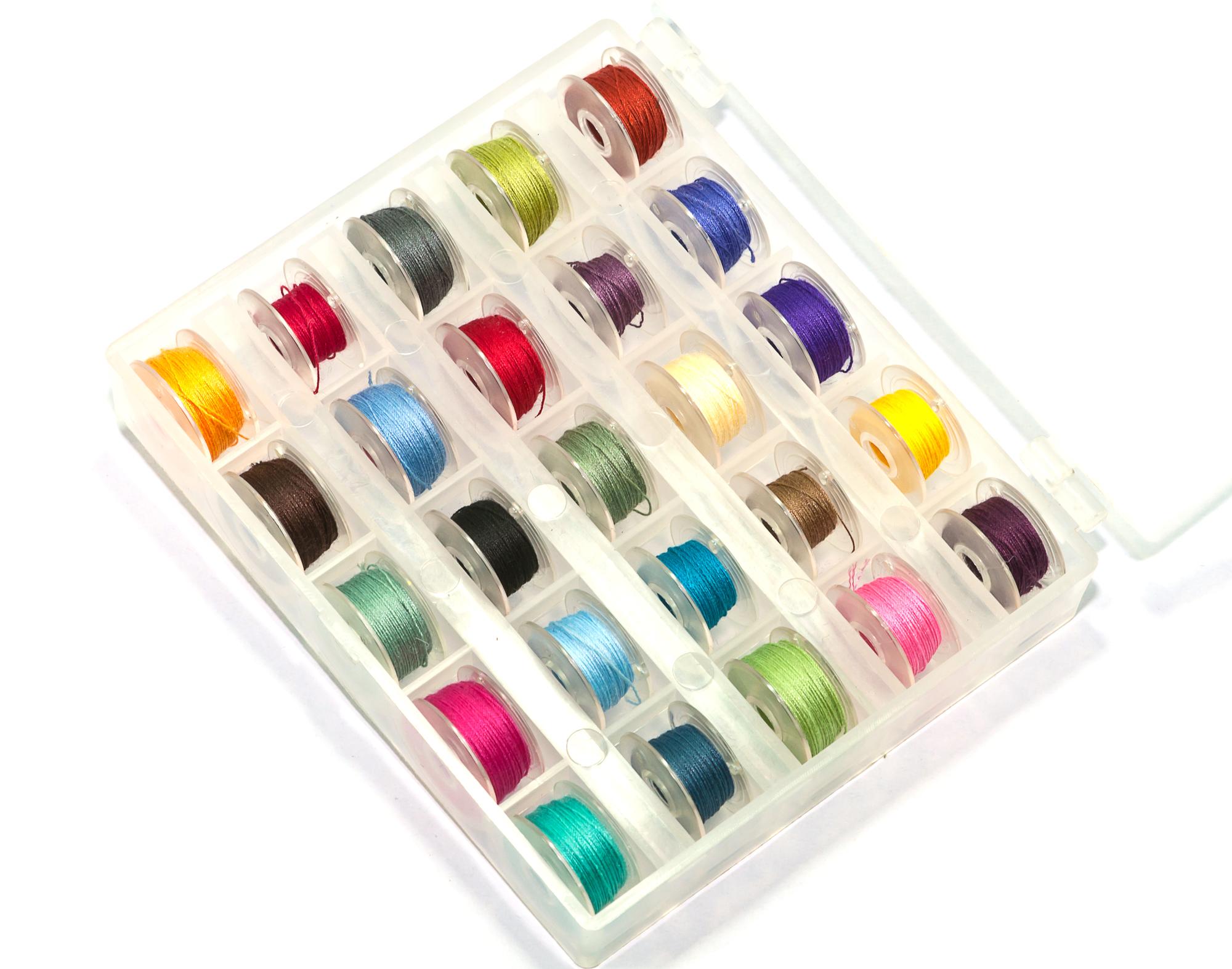 Set di fili e aghi in palette selezionata